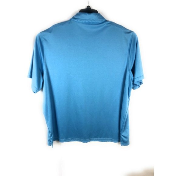 George Men's 3XL Polo Short Sleeve Button Blue Polyester Adult Shirt A3 - Picture 4 of 4